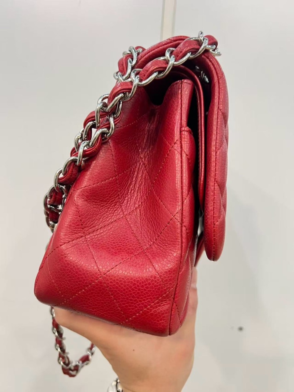 Chanel Caviar Quilted Jumbo Double Flap Red - Picture 14 of 16